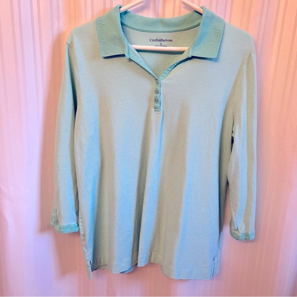 Croft & Barrow Top with 3/4 length sleeves -Size Large - Picture 4 of 5